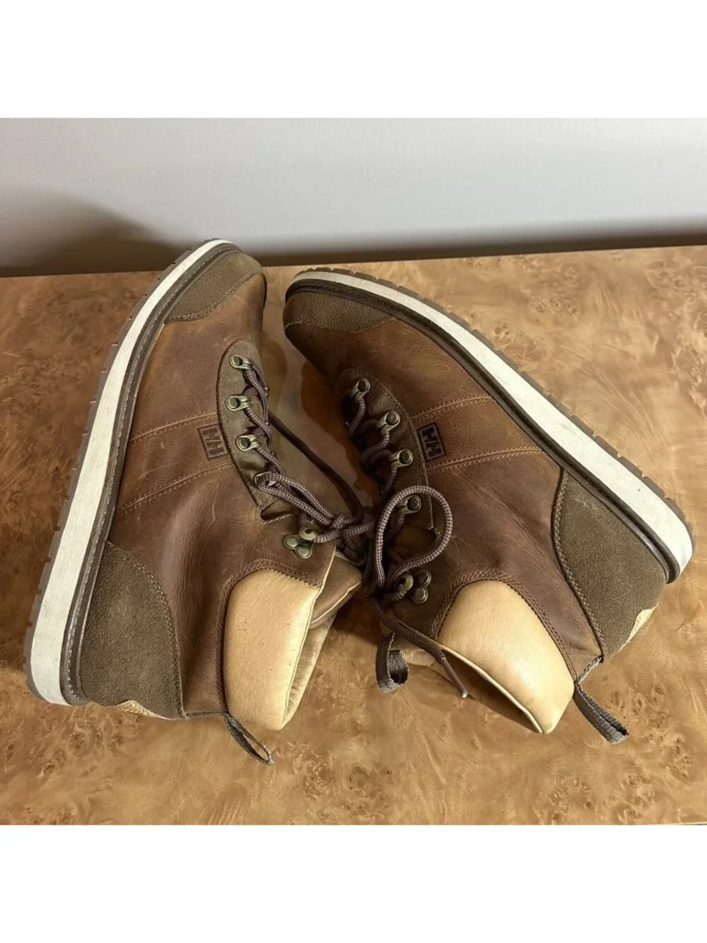 Helly Hansen Men's Brown Leather Suede Hiking Boots Size 11 EU 45